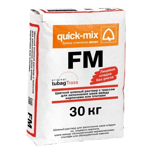 Quick Mix Затирка фасадная (нанесение: влажная земля) FM A Алебастрово-белая 30 кг