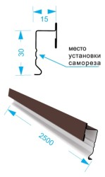 ПФ-К-2 х 2500 (ОЦ ПП) - Профиль фасадный крепежный с двойной перфорацией