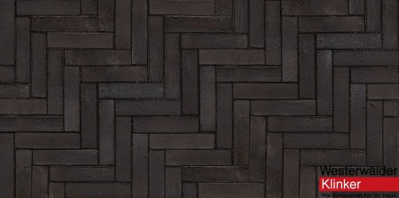 Westerwalder Klinker Тротуарный кирпич - Schwarz-bunt Edelglanz 240*55*52
