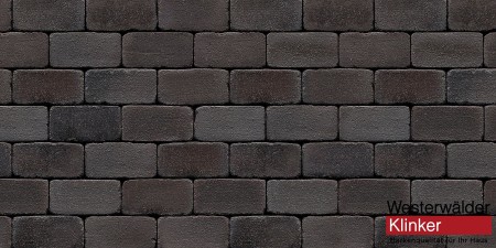 Westerwalder Klinker Тротуарный кирпич - Schwarz-bunt Edelglanz gerumpelt 200*100*52
